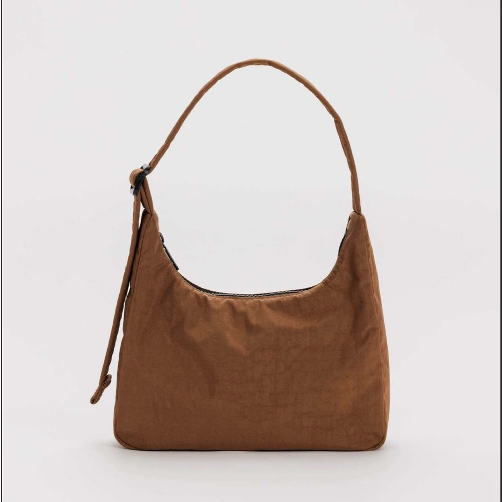 BAGGU Brown Mini Nylon Shoulder Bag